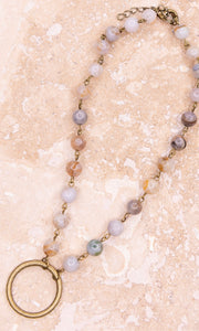 Necklace Shay Bamboo Beaded Circle Pendant Short Necklace