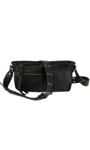 Winston-Black, Brown, Tan & Grey Vegan Leather Sling Crossbody Pack Handbag