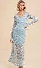 Abram Dusty Sage Allover Lace Slip Insert 2-Piece Maxi Dress