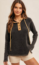 Aclion Black Snowash Thermal Hoodie Knit Top