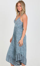 Coraline Light Blue V Neck Wide Leg Angled Hem Jumpsuit