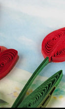 Quilled Red Tulip Field Gift Enclosure Mini Card