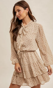 Acarcy Stone Ditsy Floral Smocking Tiered Ruffle Dress