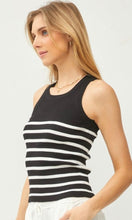 Adwina Black & White Stripe Knit Top