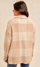 Acaba Taupe Plaid Cozy Sweater Jacket Shacket