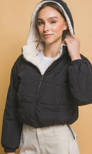 Andya Black Reversible Fleece Side Pocket Coat Jacket