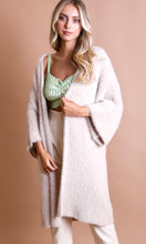 Amark Beige Faux-Mohair Bohemian  One-Size-Fits-Most  Luxe Cardigan Sweater