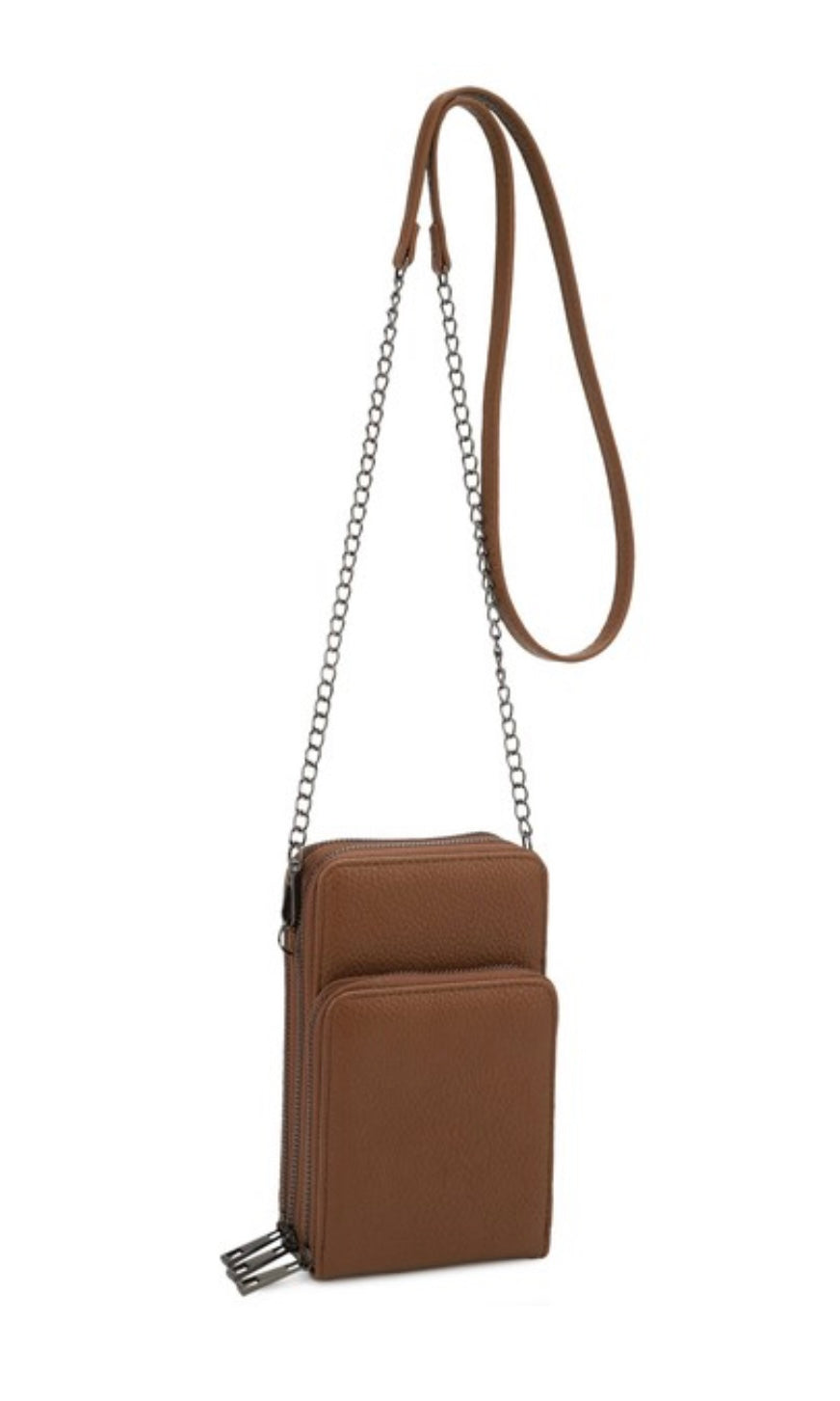 Kayla Light Coffee Cellphone Crossbody Bag