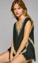 Aastha Black Lace Detail Luxe Jersey Knit Top