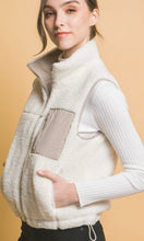 Aclara Ivory Reversible Fleece Side Pocket Vest Jacket