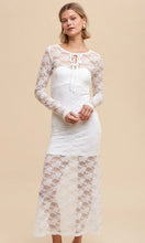 Abram Ivory Allover Lace Slip Insert 2-Piece Maxi Dress