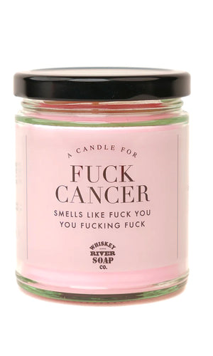 Whiskey River WTF “FUCK CANCER” 6.5 OZ Candle