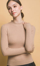 Arial Khaki Fitted Rib Knit Sweater Top