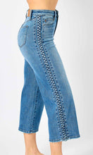 Arpal High Waist Side Braid Stretch Denim Cropped Jean