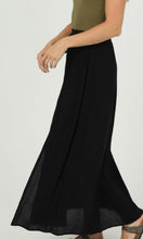 Ajasy Black Double Slit Drawstring Maxi Skirt