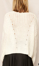 Bambi Cream V Neck Cable Knit Cropped Sweater