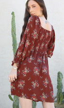 *SALE! Anray - Burgundy Boho Floral Smocked Print Dress