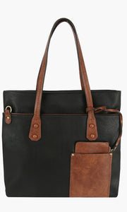 Bonnie-Black Multi-Purpose Vegan Leather Satchel Bag