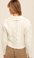 Asray Ecru Pearl Button Front Cozy Cardigan Sweater