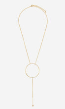 Rose Gold or Gold Ring Circle Drop Pendant Necklace