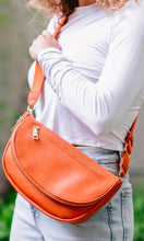 Cindy Tangerine Foldover Crossbody Bag