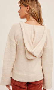 *SALE! Arivin - Oatmeal Textured Hoodie Sweater Top