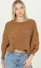 Clementine Camel Cable Knit Poncho Sweater