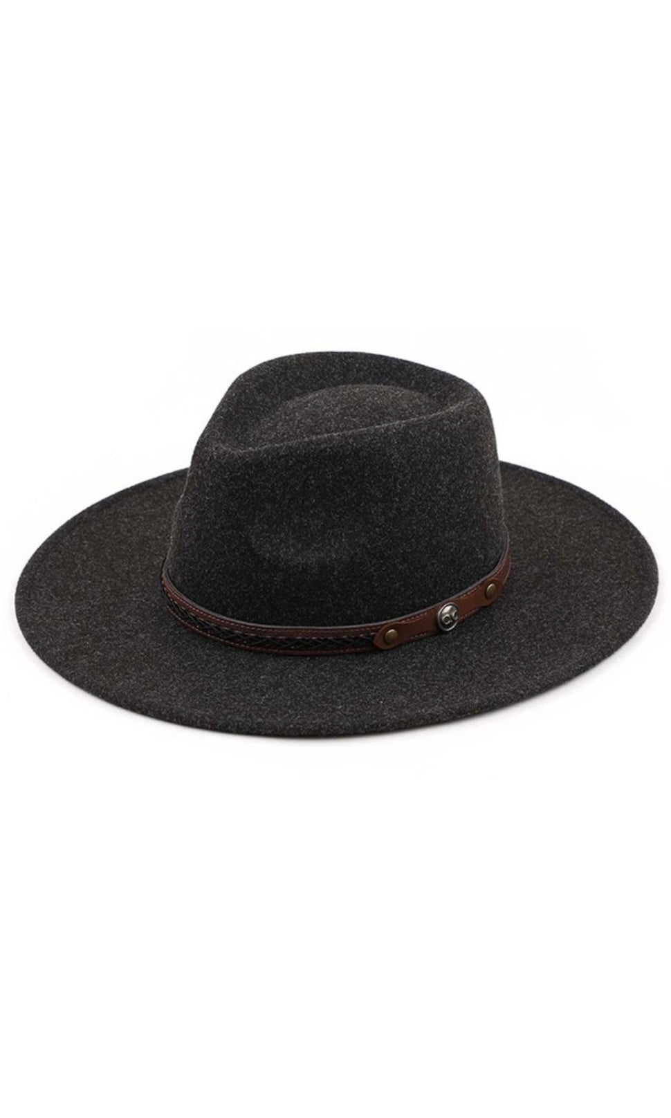 C.C. Vegan Felt Leather Trim Felt Panama Hat