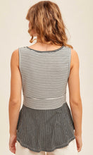 Acinya Black Stripe Knit Tank Shirt Top