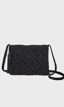 Becks Black Woven Bohemian Crochet Tassel Crossbody Bag