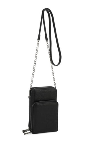 Kayla Black Cellphone Crossbody Bag