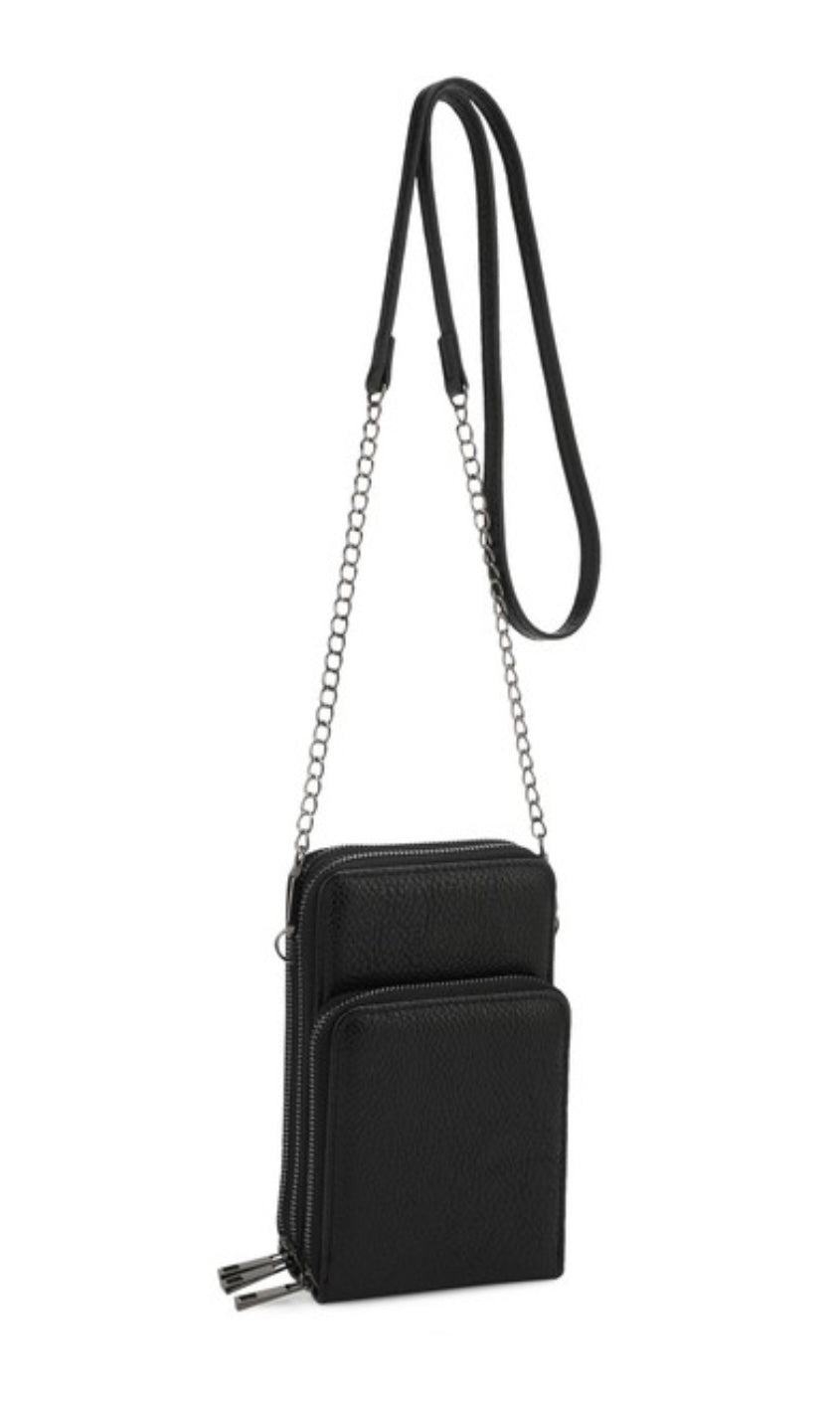 Kayla Black Cellphone Crossbody Bag