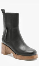 TRICIA Black Vegan Leather Block Heel Ankle Bootie Boot Shoe