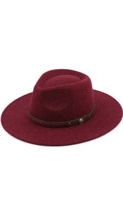 C.C. Vegan Felt Leather Trim Felt Panama Hat