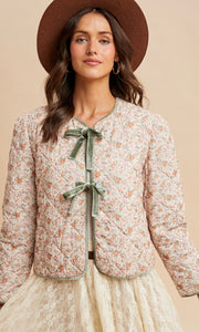 Ledger Vintage Cream Quilted Corduroy Ribbon Jacket