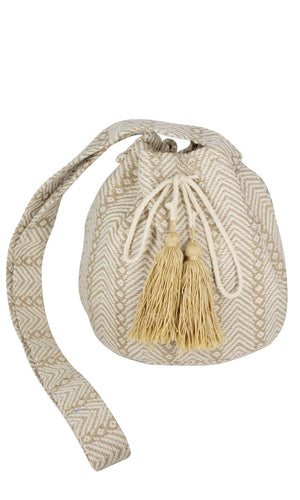 Cabo Taupe Geo Pattern Bucket Bag