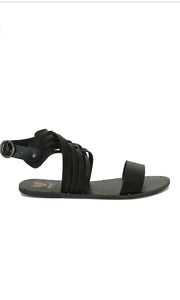 TRAVIS Black Open Toe Strappy  Sandal Shoe