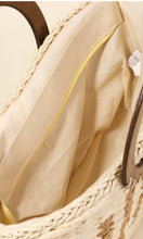 Ensenada Ivory Braided Wooden Handle Jute Tote Bag