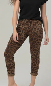 Carry Leopard Floral Print Jogger Pants
