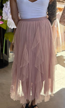McKenna Pink Beaded Mesh Pleated Skirt