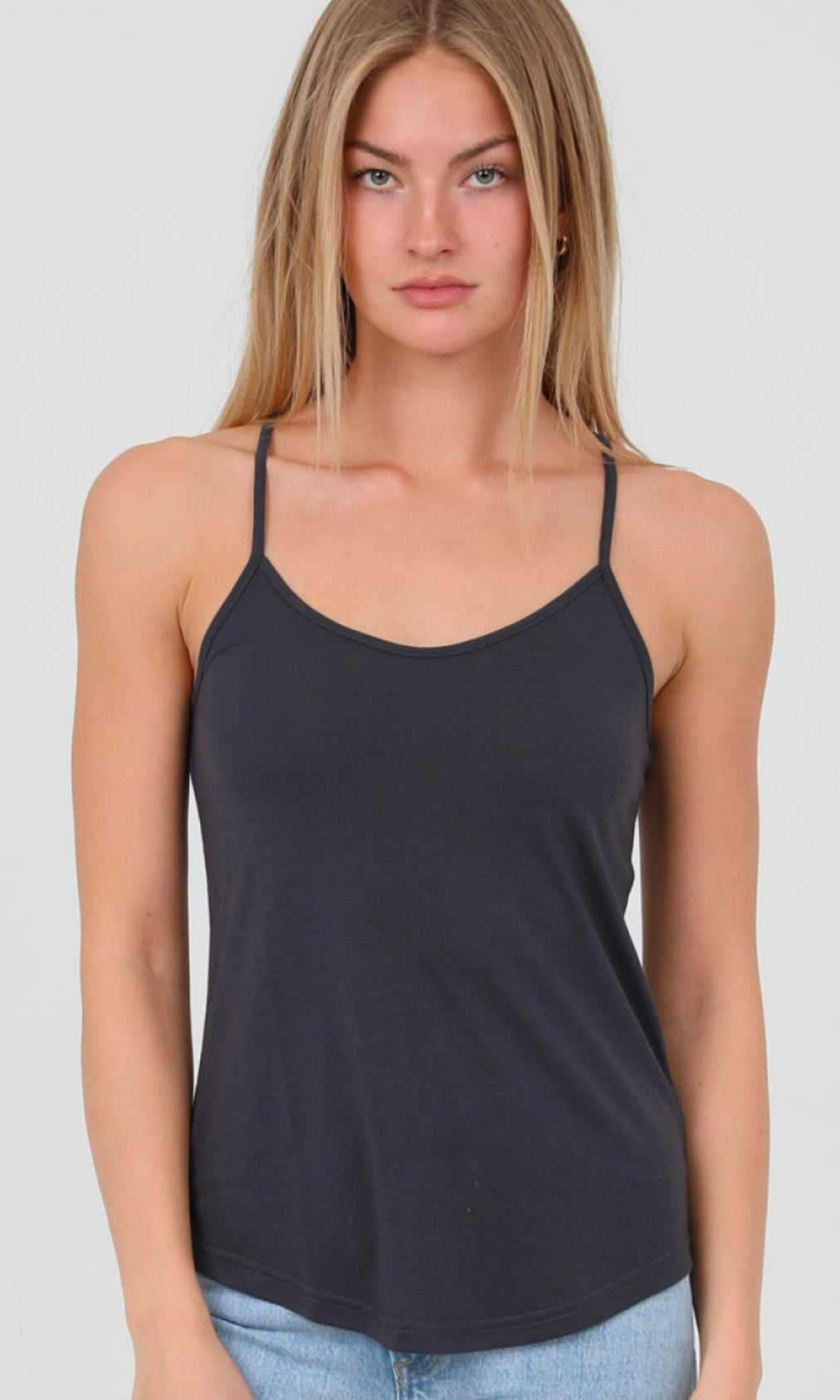 Chelsea Charcoal Racer Back Cami Top