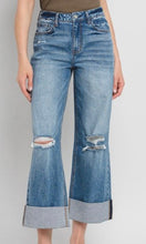 Bryan Denim Super High Rise Double Cuff Baggy Wide Leg Jean