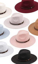 C.C. Vegan Leather Trim Felt Panama Hat