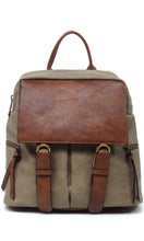 Becca-Mocha Antique Vegan Leather Convertible Backpack Crossbody Bag