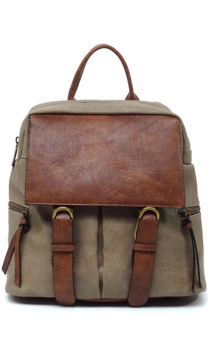 Becca Mocha Antique Vegan Leather Convertible Backpack Crossbody Bag