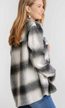 Aldan Black Plaid Button Front Shacket Jacket