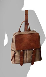 Becca-Dark Blush Antique Vegan Leather Convertible Backpack Crossbody Bag