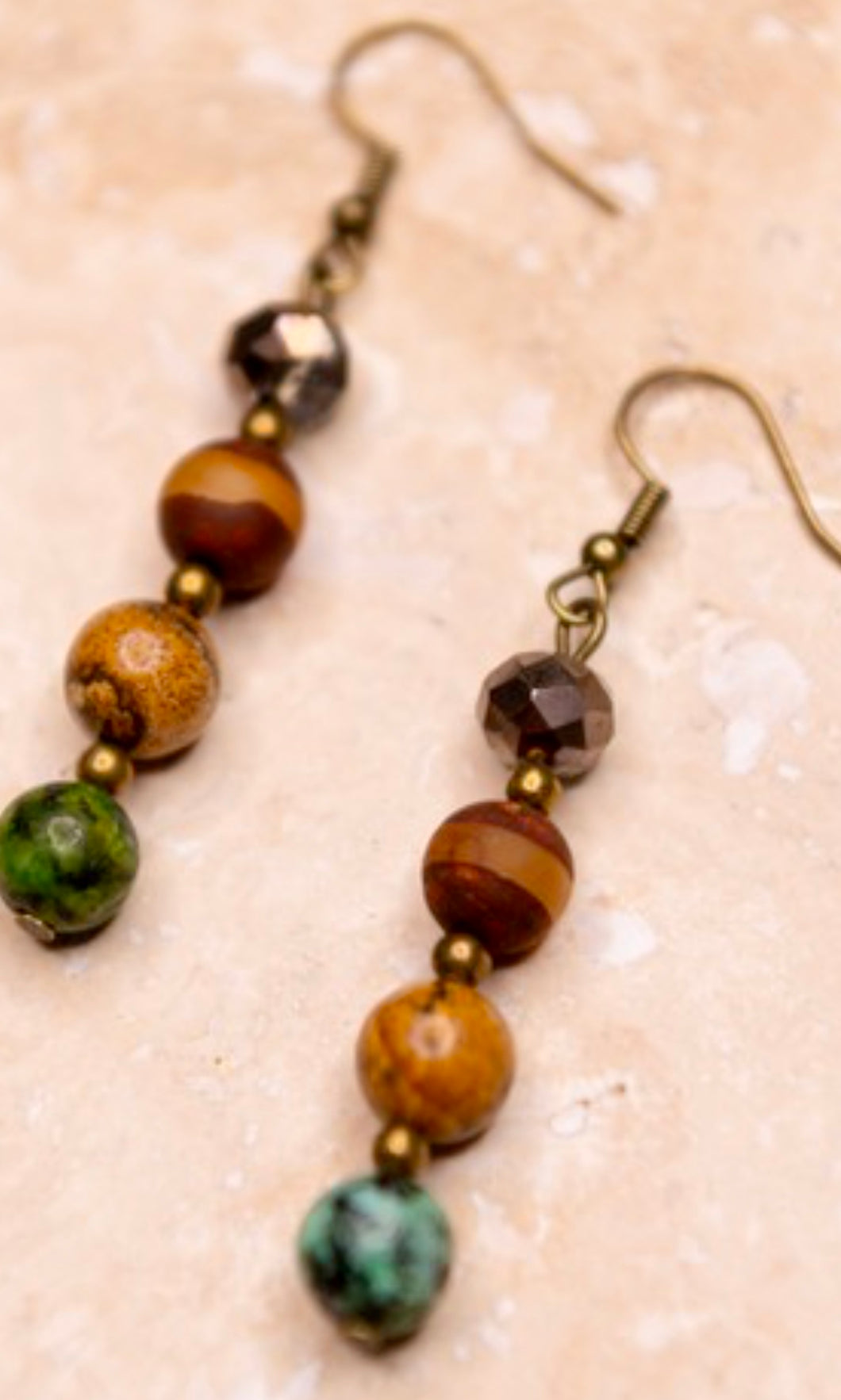 Mari Autumn Mix Beaded Dangle Earrings