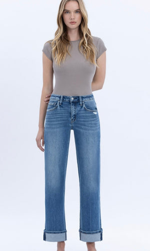 Theodore Mid Rise Ankle Cuffed Slim Wide
