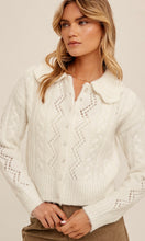 *SALE! Asray - Ecru Pearl Button Front Cozy Cardigan Sweater
